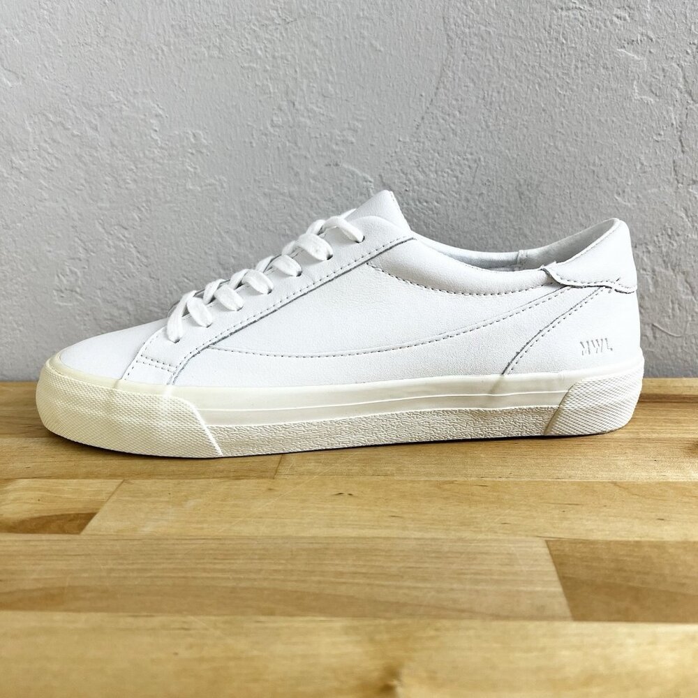 Madewell Sidewalk Low-Top Sneakers All White‎ Shoes Women's Size 8 ND989 FLAWED